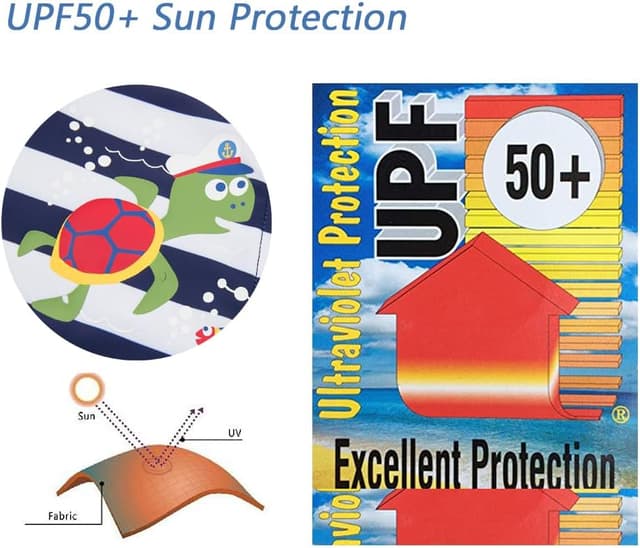 Detalle de upandfast UPF 50+ toddler rashguard swimwear with full-length zipper