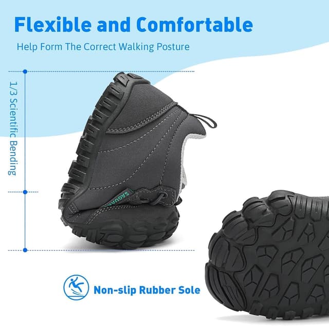 Detalle 2 de SAGUARO Kinder Barfußschuhe atmungsaktiv rutschfest Wanderschuhe Barefoot Minimal Sneaker (Gr. 26–36)