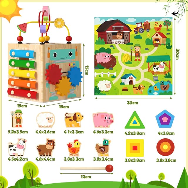 Detalle 2 de LZDMY Montessori Activity Cube 7 in 1