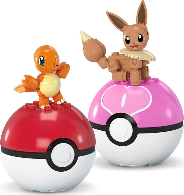 Detalle 1 de MEGA Pokémon JCR81: Conjunto de construcción con Charmander y Eevee 🐾