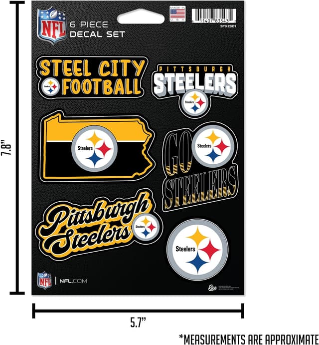 Detalle 2 de Rico Industries NFL Football 6-Piece Decal Set (vinyl peel-and-stick)