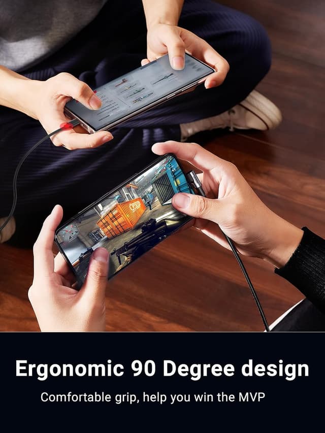 Detalle de UGREEN USB A to USB-C 90 Degree Right Angle 3A Fast Charging Cable (3m)