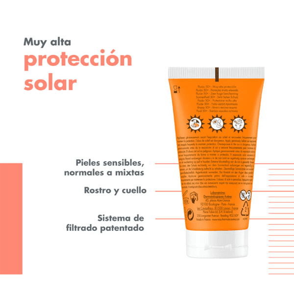 Detalle 2 de Avène Fluido Solar SPF50+ 2x50 ml