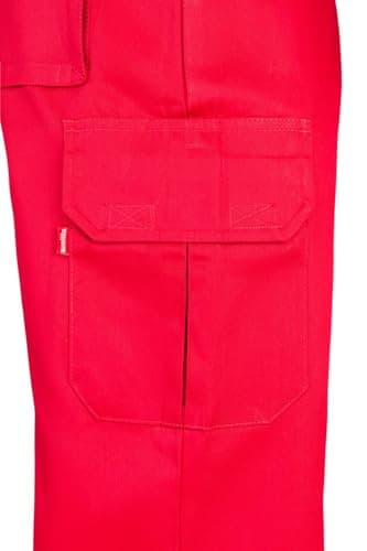 Detalle de VELILLA 345 pantalón multibolsillos rojo, talla 44