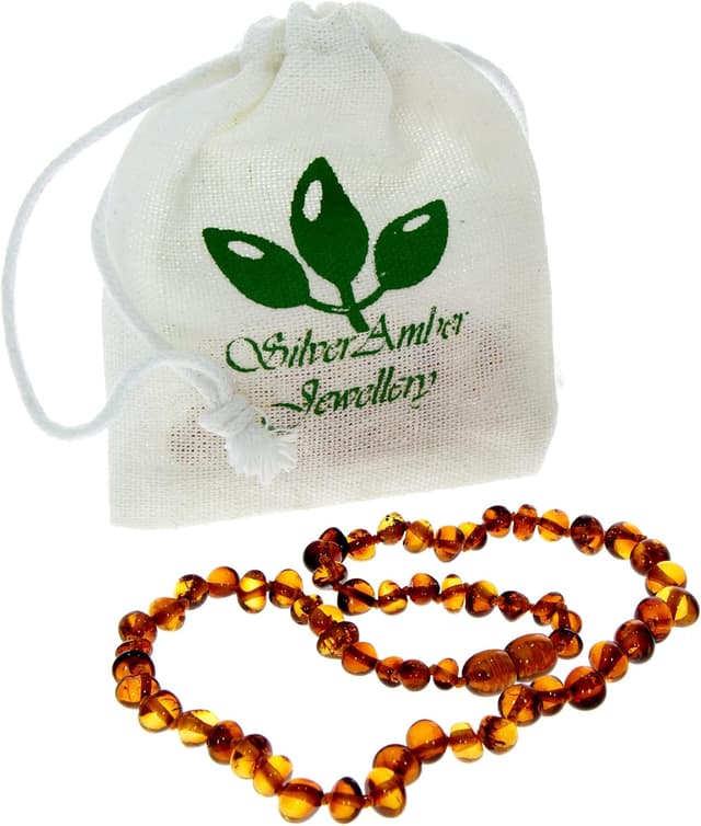 Detalle de SilverAmber Jewellery Collana in ambra baltica certificata 100% genuina (cognac, ciliegia, miele, limone o ombré) lucida e grezza