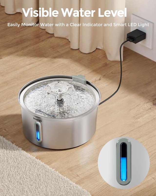 Thumbnail 6 de Invengo Fuente para Gatos Acero Inoxidable 3,2 L