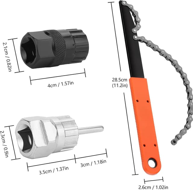 Detalle de Fengzio Fahrrad Kettenpeitsche-Set mit Zahnkranzabzieher und Universal-Kassettenabzieher