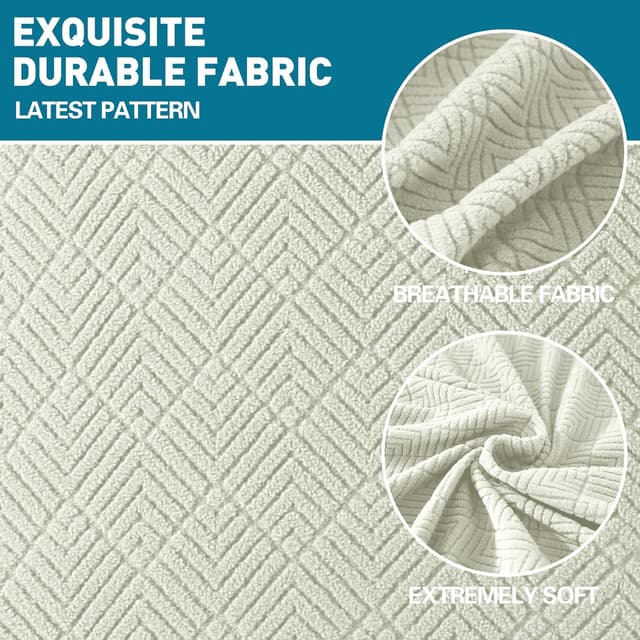 Detalle 2 de YSTELLAA Copriseduta Divano elasticizzato universale, 1 posto da 3 pezzi beige (fodera antiscivolo lavabile)