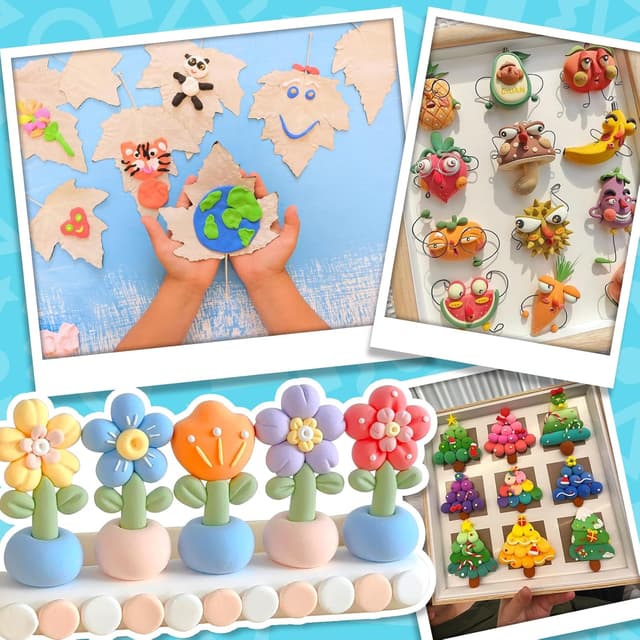 Detalle 2 de Air Dry Clay 50-Colour Modelling Clay Kit with 3 Tools & Guidebook (Ultra Light, Non-Toxic)