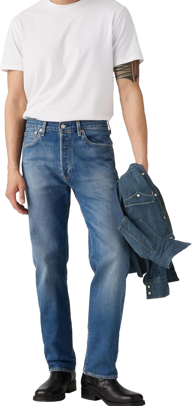 Detalle de Levi’s 501 Original “The Fairway” in denim con taglio diritto a 5 tasche (36W x 34L)