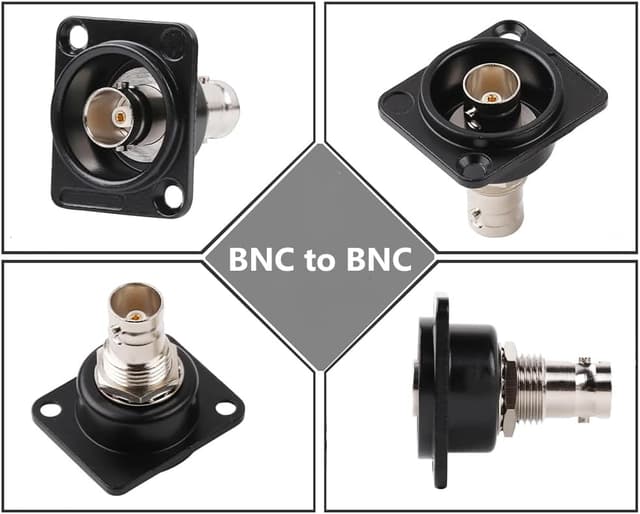 Detalle de PENGLIN D-Type BNC Panel Mount Connector (50 Ohm) – Female-to-Female Pass-Through Coax Adapter