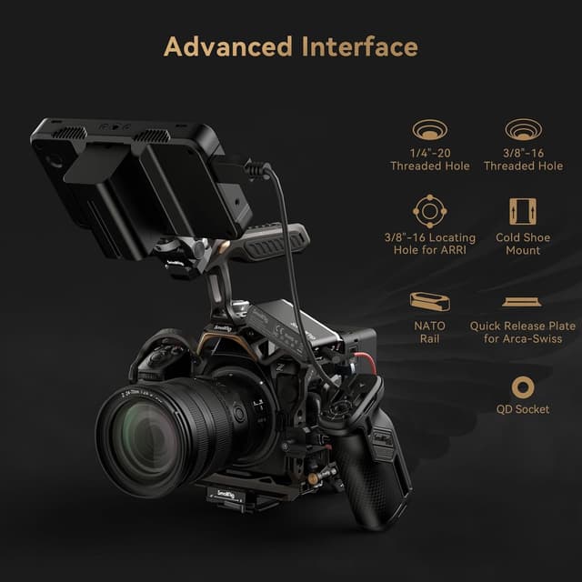 Detalle de SMALLRIG Kit de cage Z8 Night Eagle pour Nikon Z8 (4317) — cage complète en alliage d’aluminium