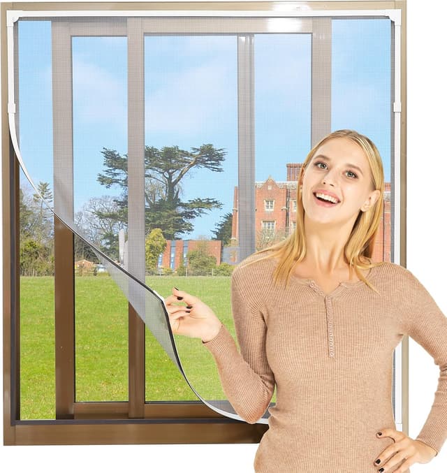 Detalle de NeatiEase Adjustable DIY Magnetic Fly Screen (up to 150x180 cm) – White frame with white mesh