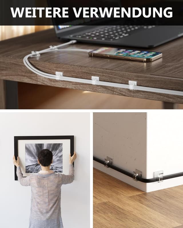 Thumbnail 6 de Tesmax 100 Stück Kabelhalter selbstklebend für Kabelmanagement