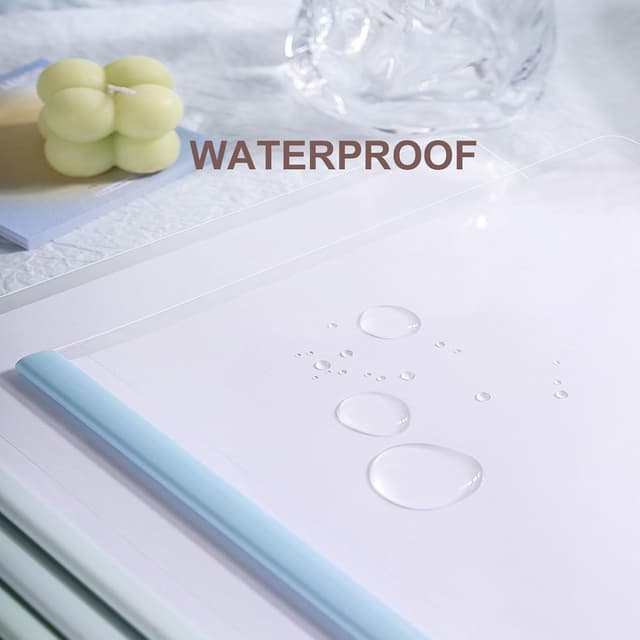 Detalle de 10pc Sliding Bar Report Covers (A4) – Clear Transparent Green Polypropylene File Cover for School & Office