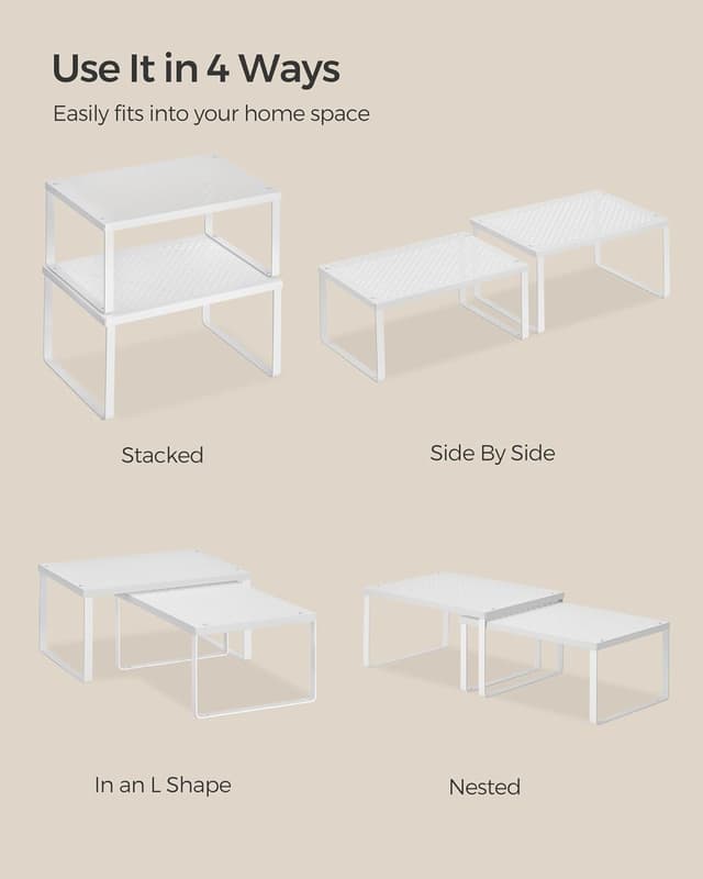 Thumbnail 6 de SONGMICS KCS01WT Stackable cupboard organisers (set of 2)