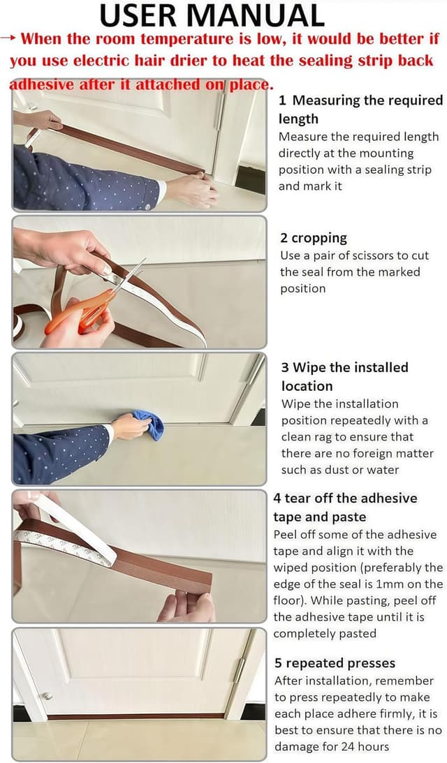 Thumbnail 4 de Silicone Seal Door Strip Bottom 8m (35mm) 🚪