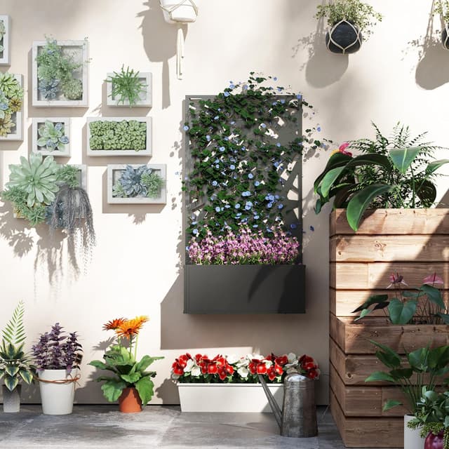 Thumbnail 5 de Outsunny Jardinière avec Treillis 61x23x113 cm