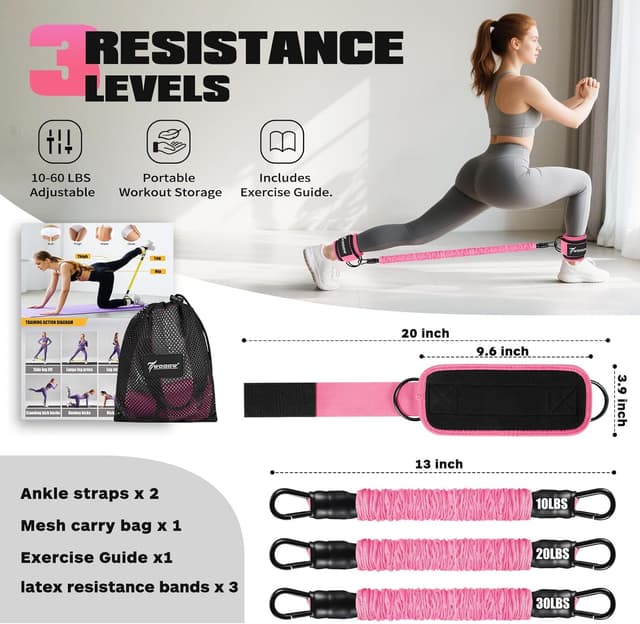 Detalle de WOQQW Resistance bands set ankle weights