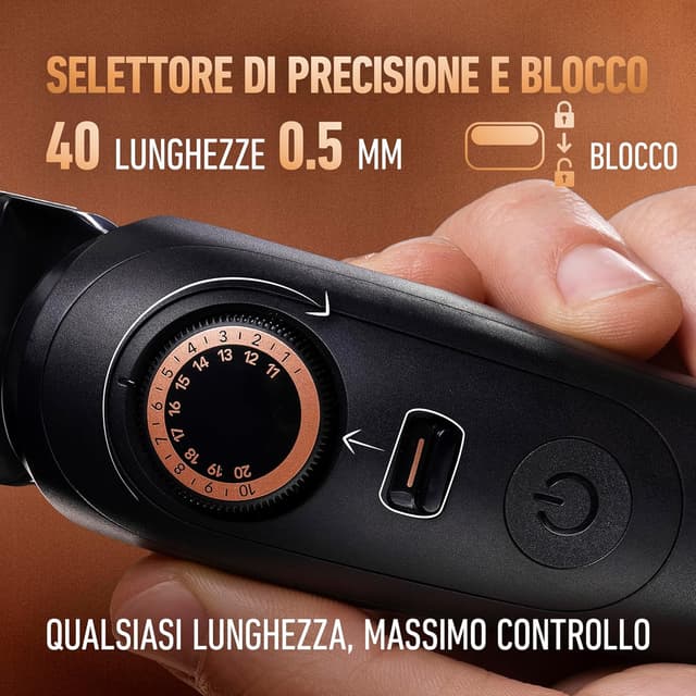 Detalle de King C. Gillette Barba Pro MAX – Rasoio elettrico senza fili con 40 impostazioni e 4 pettini intercambiabili