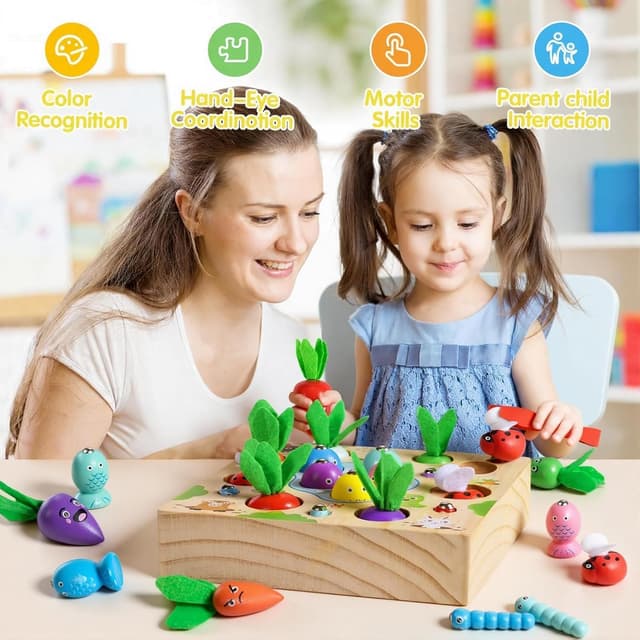 Detalle 2 de COOLJOY Karotten Steckspiel ab 2 Jahren