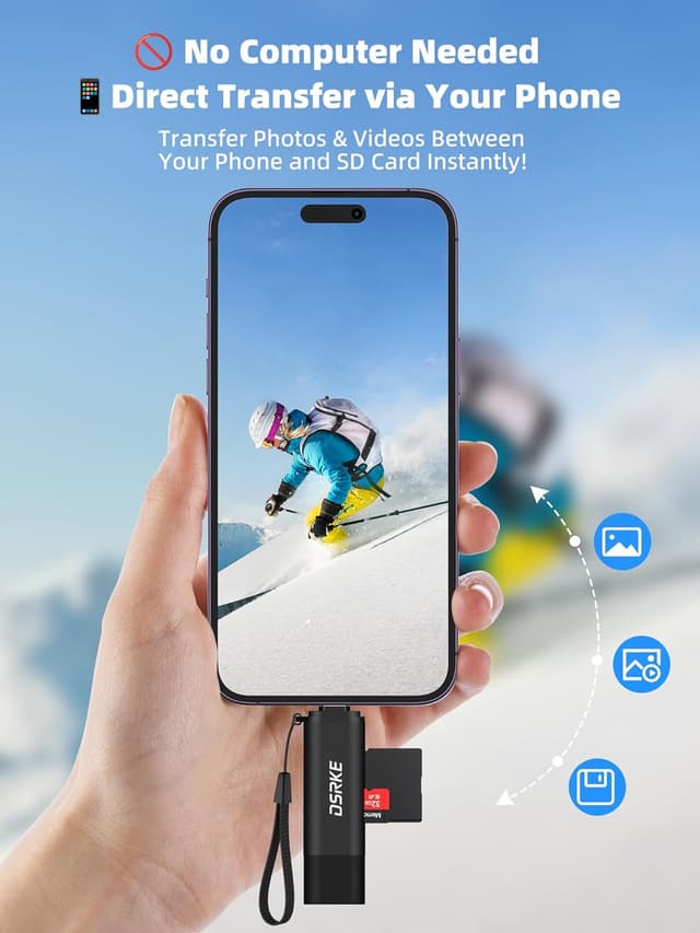 Detalle de DSRKE Lecteur de cartes SD en aluminium (USB 3.0 + USB-C) pour microSD/TF/SDHC/SDXC/MMC