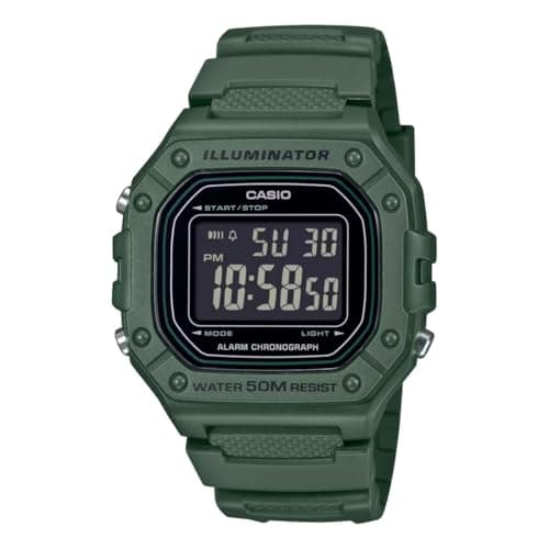 Detalle de Casio W-218H-3BVEF: reloj digital deportivo resistente al agua con cronómetro y calendario