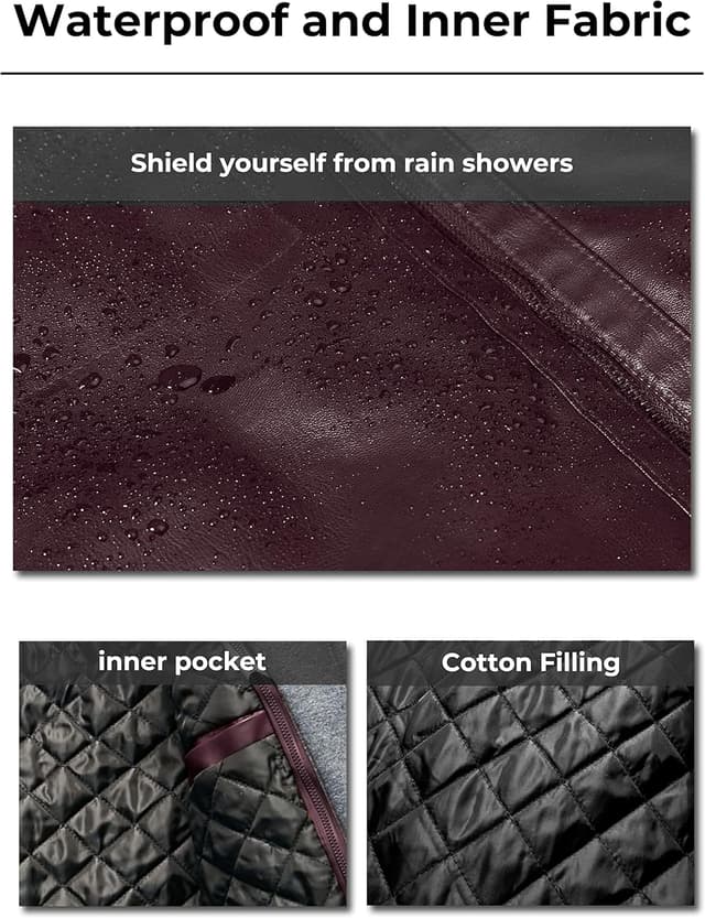 Thumbnail 5 de wantdo Men's Faux Leather Jacket