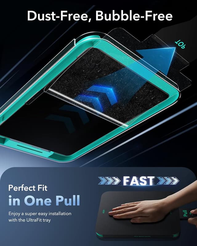 Detalle 2 de ESR 2er Armorite Schutzfolie für iPad Air 11 Zoll (M4/M3/M2, 2026/2025/2024) – 9H Panzer-Glas mit UltraFit