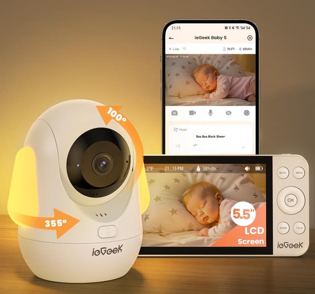 Detalle de ieGeek 4MP WiFi Baby Monitor with 5.5" screen 👶🏻
