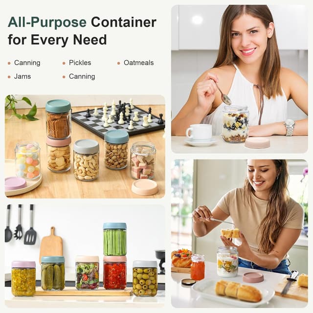 Thumbnail 6 de NETANY 16 oz Overnight Oats Jars 🥣