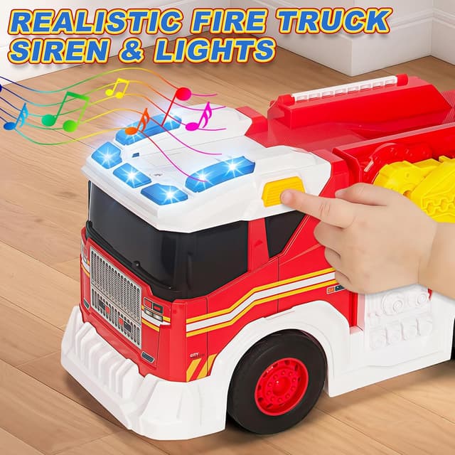Thumbnail 4 de 15" Large Fire Truck Toy for Kids with Ladder