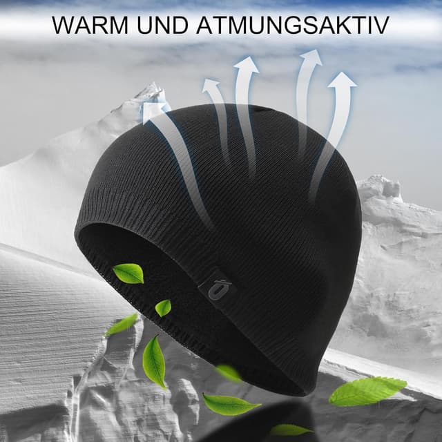 Detalle 2 de Warme Strickmütze mit Doppel-Layer für Winter