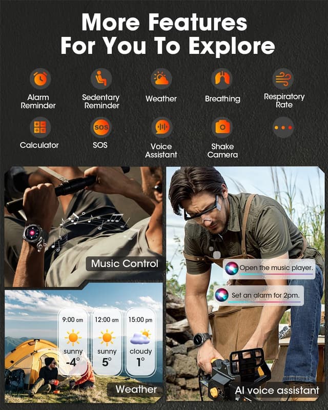 Thumbnail 6 de NAIXUES Reloj Inteligente Militar 1,46