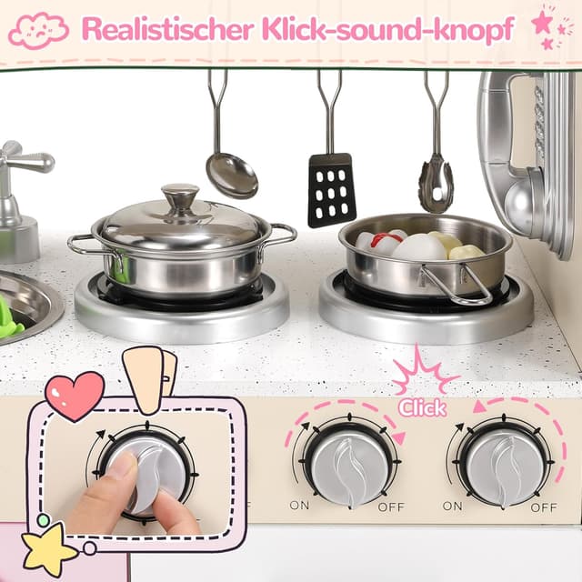 Thumbnail 2 de MAMIZO Cocina Infantil Rosa 81x74x30 cm