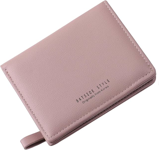 Detalle de RRANCharltu Damen Geldbörse klein aus Leder-Optik – Mini-Kurzgeldbeutel mit Reißverschluss, Dunkelrosa