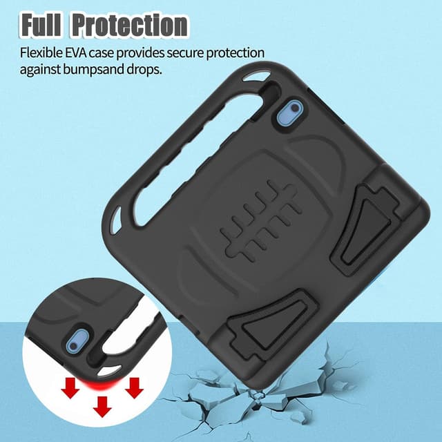 Detalle de Surom Kids Case for iPad A16 (11th Gen) / iPad 10th Gen (10.9-inch) with Built-in Screen Protector – Black