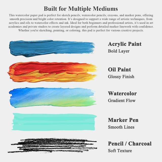 Thumbnail 5 de Watercolor Sketchbook 10"x12" 140lb 32 Sheets