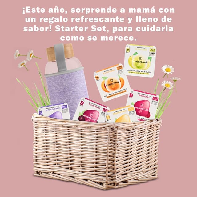 Thumbnail 6 de waterdrop® Día de la Madre: Botella de Vidrio 600ml + 18 Cubos 💧