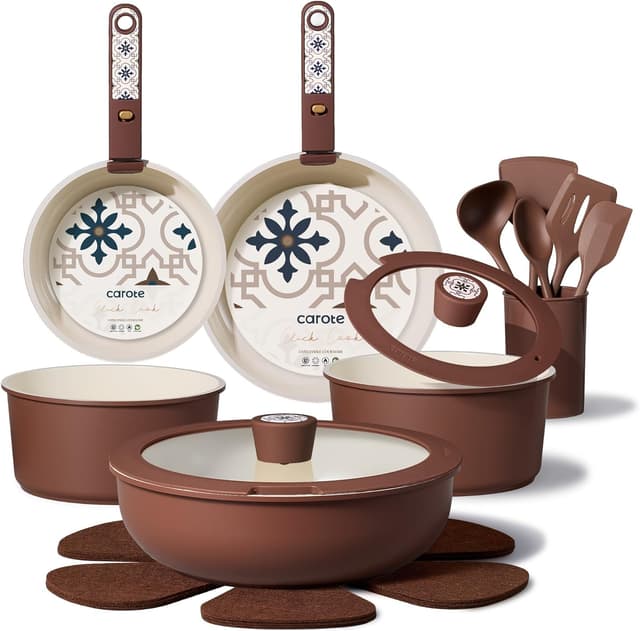 Detalle de CAROTE 19Pcs Ceramic Cookware Set 19Pc
