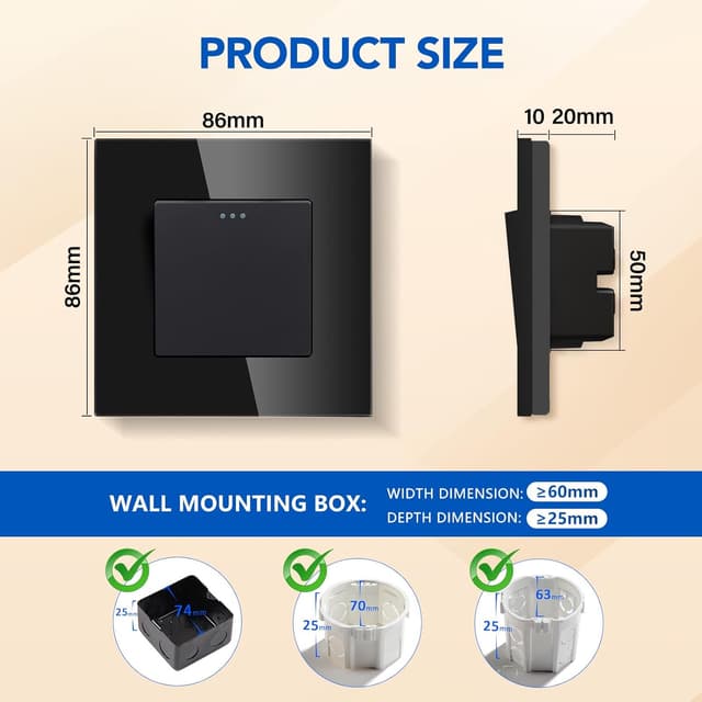 Thumbnail 1 de BSEED Interrupteur Va et Vient 1 gang 3 voies