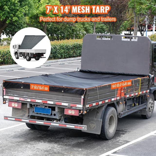 Thumbnail 5 de VEVOR Dump Truck Mesh Tarp 7x14 ft