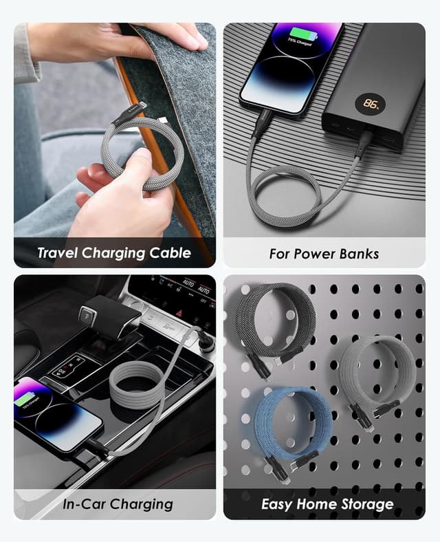 Detalle de Magtame Magnetic USB-C to Lightning Coiled Cable (MFi Certified) – 1m fast-charge for iPhone