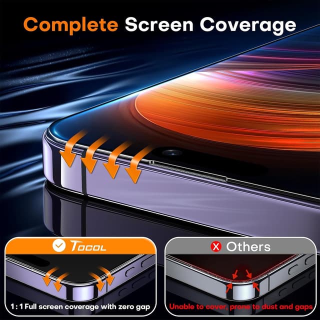 Thumbnail 4 de TOCOL iPhone 14 Pro Max Screen Protector 2-Pack