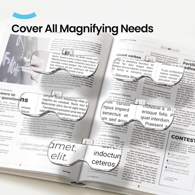 Detalle 2 de ARTDOT Gafas lupa 5 lentes con LED