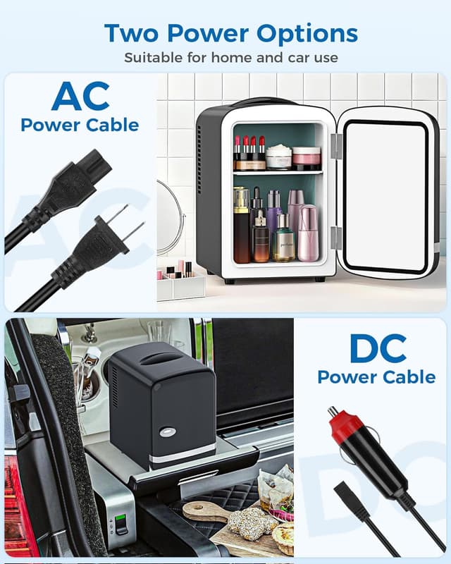 Detalle de Electactic Mini Fridge for Bedroom (4L) for 6 Cans — Mini Cooler & Warmer for Skincare, Makeup, Medicine & Drinks