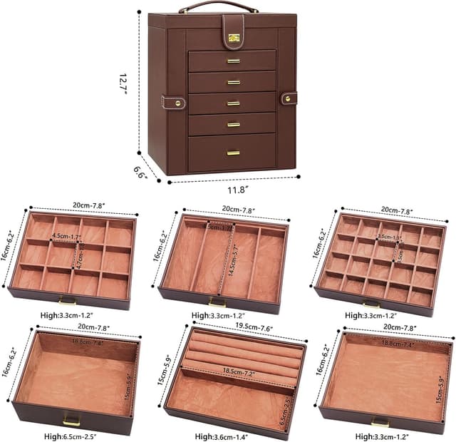 Thumbnail 2 de AKOZLIN Large 6-Tier Jewelry Box Organizer 6-tier