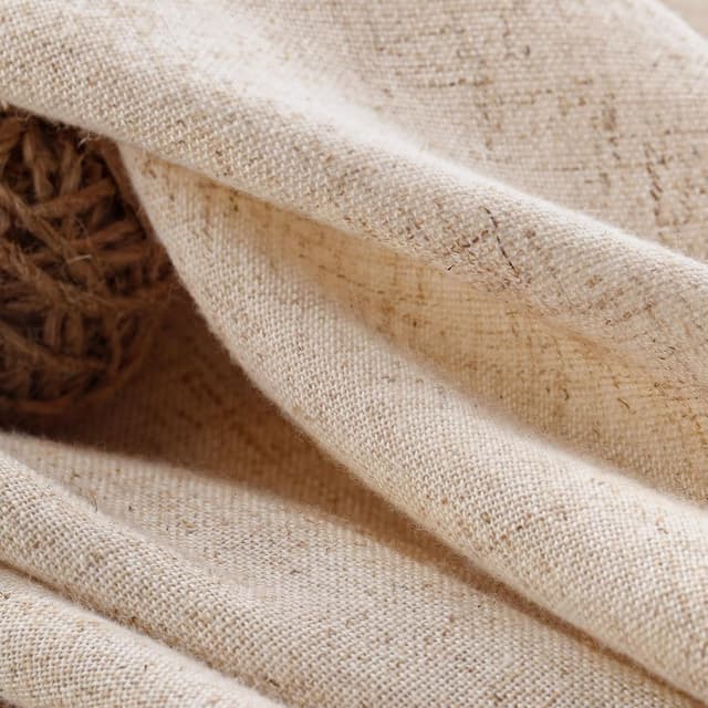 Detalle de XOGUIBO Farmhouse Shower Curtain with Ruffle Hem (Linen-Blend Look), 72 x 72