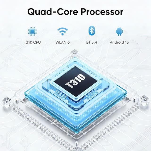 Detalle 2 de 10-Zoll Android-15 Tablet mit Hülle – Octa-Core, 18 GB RAM, 128 GB Speicher (erweiterbar), 5G & Widevine L1