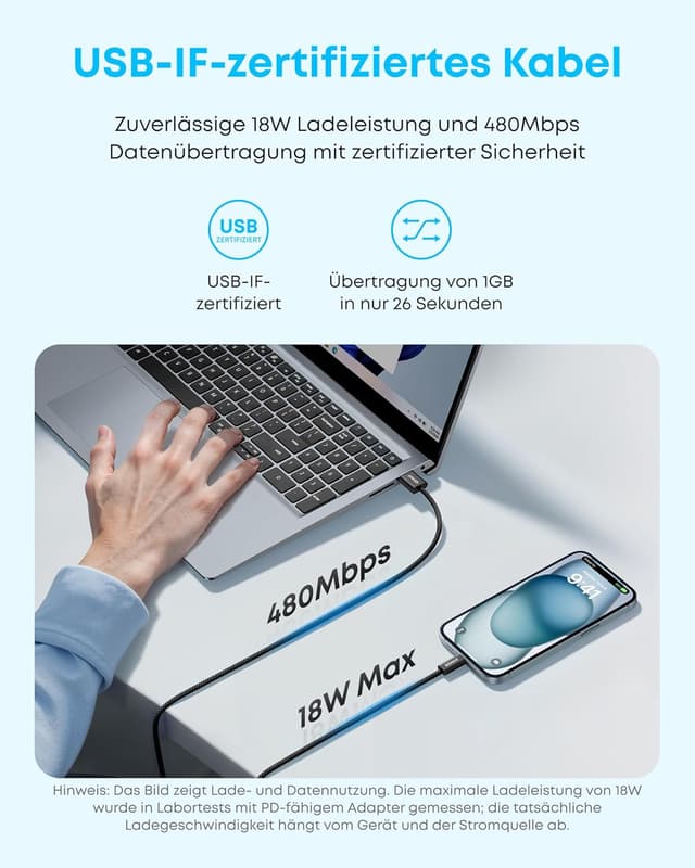 Thumbnail 6 de Anker Zolo USB C Kabel 1m